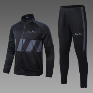 Gray Patched Fitted Tracksuit