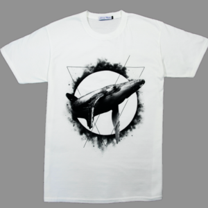 Blue Whale Print T-Shirt