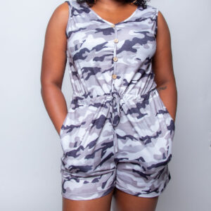 Ladies Sleeveless Camo Romper