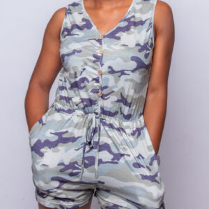 Ladies Sleeveless Camo Romper