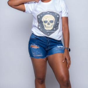 Classic Crew Neck Skull Design Fitted T-Shirt