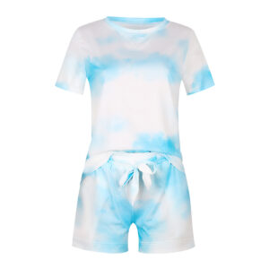 Ladies 2 Piece Set Tie Dye Top And Short